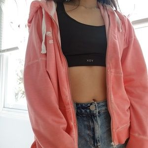 Pink adidas zip-up sweatshirt